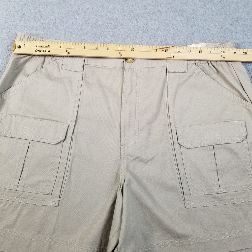 Outdoor Life Cargo Shorts Mens 40 Khaki Tan Cotton Elastic Waist Casual Utility - Picture 8 of 15